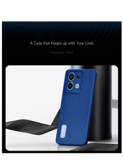 Wtech Soft Liquid Silicone Carbon Fiber Texture Case Cover For Xiaomi Redmi Note 13 Pro 4G 2024 Navy Blue  - Image 3