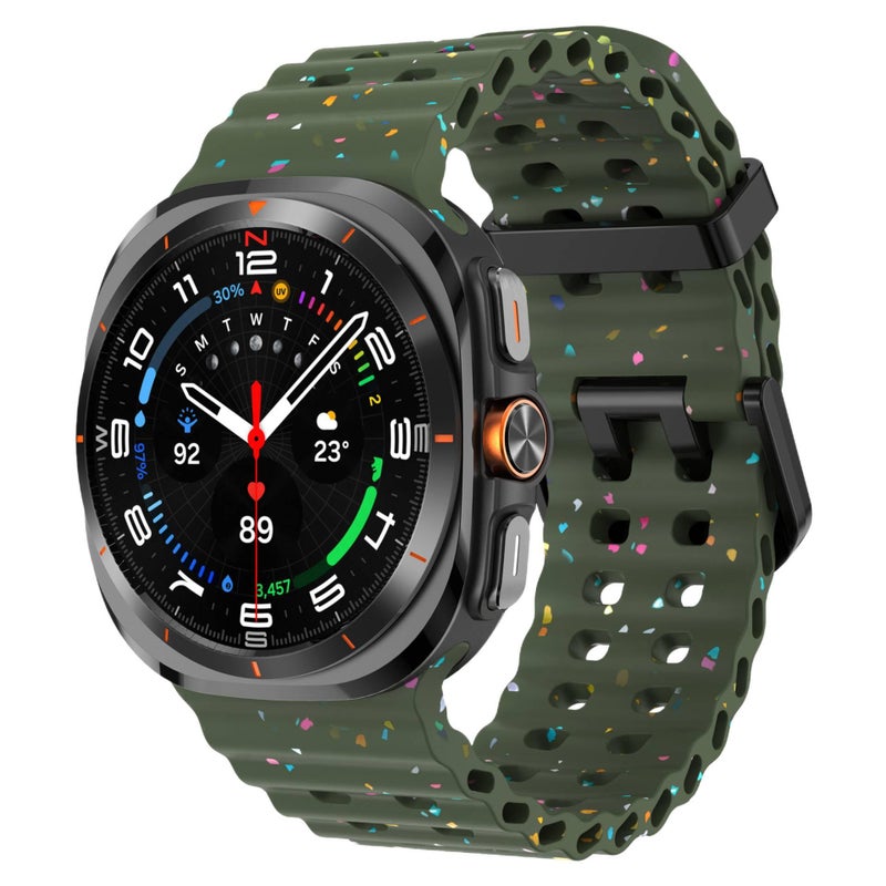 Adjustable Silicone Sport Smartwatch Band Compatible with Samsung Galaxy Watch 7 with Fit Soft Strap and Quick Daily Replacement White - Image 5