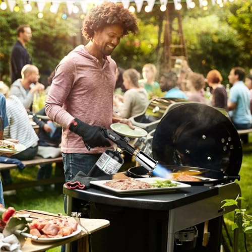 Sondiko Powerful Grill & Cooking Propane Torch L8010, Sous Vide, Campfire Starter, Adjustable Wood Torch Burner for Searing Steak, BBQ, Welding(Black, Grey) Propane Tank Not Included - Image 2