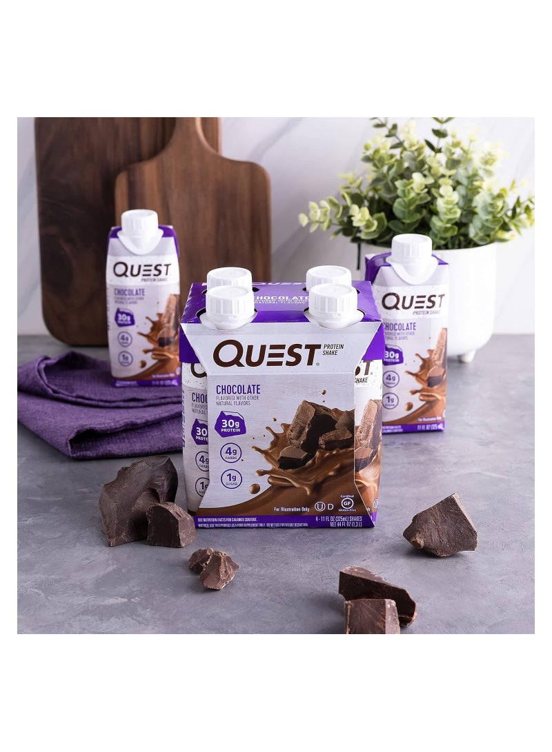 مخفوق البروتين كويست نيوتريشن جاهز للشرب، غني بالبروتين، منخفض الكربوهيدرات، خالٍ من الغلوتين، مناسب لحمية الكيتو، (شوكولاتة) عبوة من 12 قطعة - Image 3