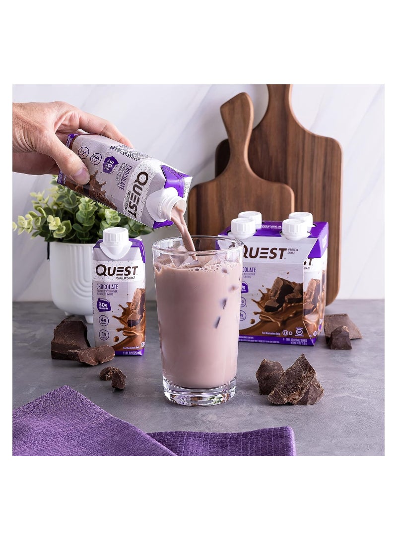 مخفوق البروتين كويست نيوتريشن جاهز للشرب، غني بالبروتين، منخفض الكربوهيدرات، خالٍ من الغلوتين، مناسب لحمية الكيتو، (شوكولاتة) عبوة من 12 قطعة - Image 2