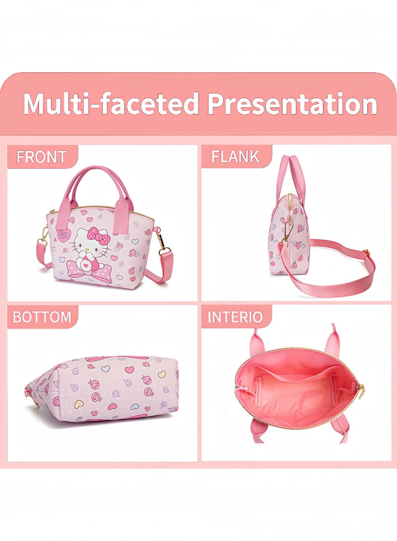 Peachjoy Cute Mini Purse Crossbody, Soft PU Leather Messenger Shoulder Bag Cartoon Handbag, 2Pcs - Image 5