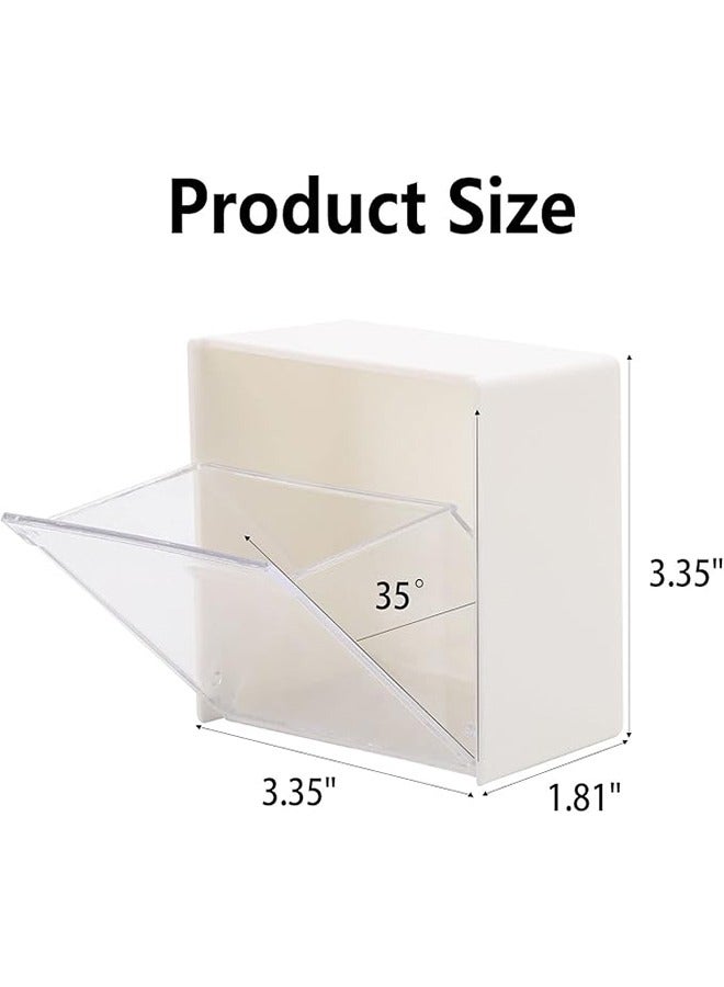 2-in-1 Cotton Pad Holder & Dispenser, Wall Mounted Storage Bag with Storage Case, with Non-Adhesive Sticker, For Cotton Balls, Dental Floss, Bobby Clips, Rubber Bands, Clips (8.5cm x 4.6cm x 8.5cm)2PCS - Image 5