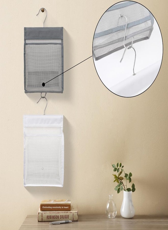 ALYER Hanging Mesh Shower Caddy Organizer Bathroom Storage Bag with Hooks for College Dorm, Gym, Swimming,RV and Travel,Gray - Image 4