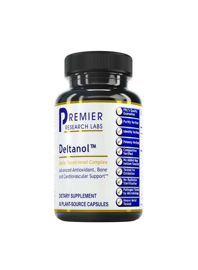 Deltanol Delta Tocotrienol Complex From Annatto Supports Antioxidant Bone Cardiovascular & Circulatory Health Lipid Based Nutritional Support 60 Plant Source Capsules