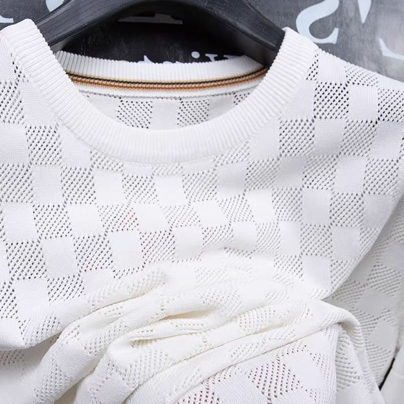 Trendy Spring Simple T-Shirt Youth Popular Five-point Sleeve Round Neck Urban Style Standard Ins Fashion Trendy Brand Trendy Men - Image 2