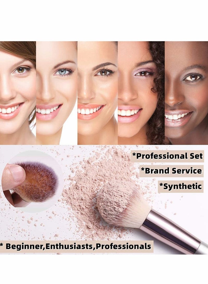 Professional Makeup Brush Set Powder Foundation Eyebrow Eyeshadow Cosmetic Face Blush Make Up Tools Toiletry Kit Concealer Blending Cosmetics Tool for Women Girl 10 Pcs - Image 5