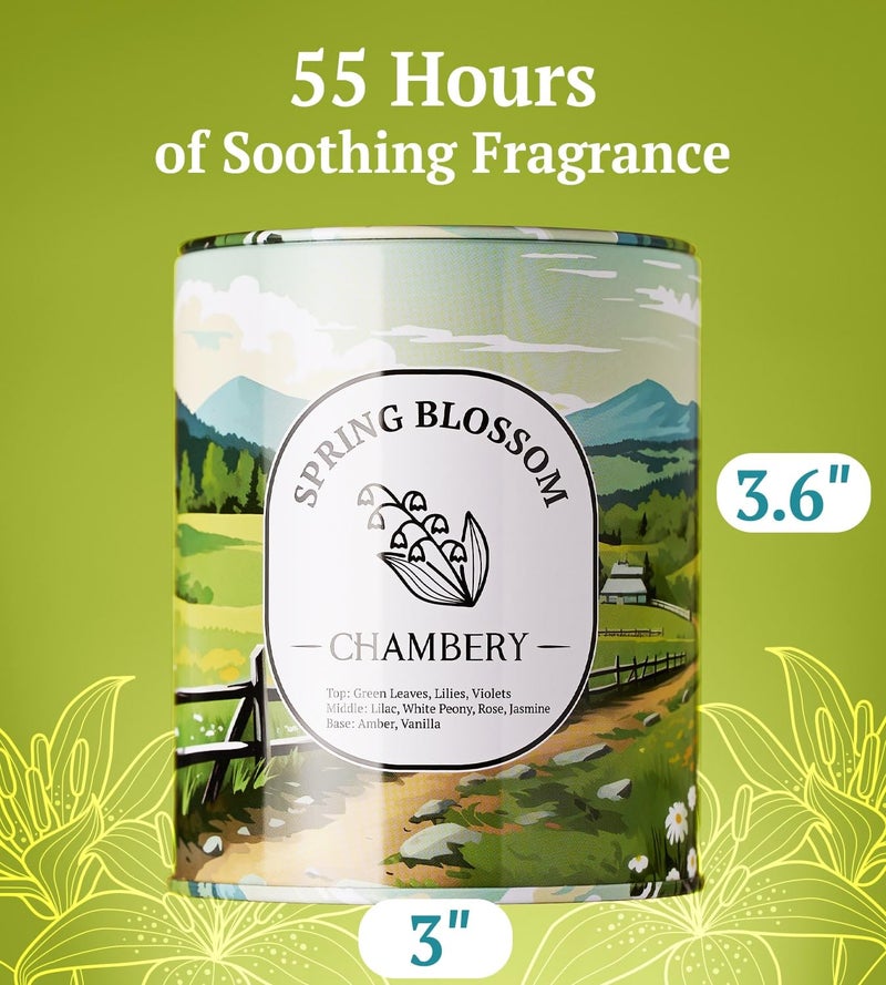 CHAMBERY Spring Blossom Candle | New England Countryside View | Light Floral Fragrance Perfect for Spring | Ideal for Motherâ€™s Day Gifting | Soy Wax with Lead-Free Cotton Wick | 55-Hour Burn - Image 2