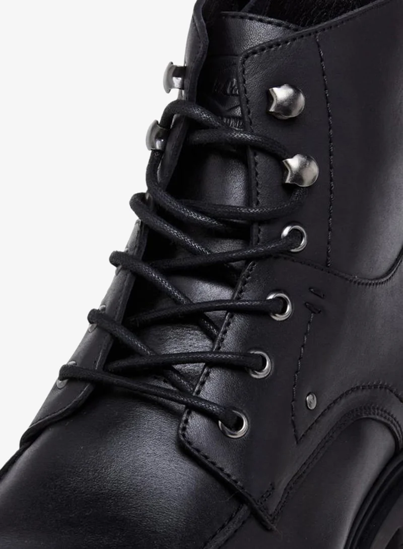 Lee Cooper BLACK Men Lace-Up Ankle Length Boots for Men | Best Price UAE
