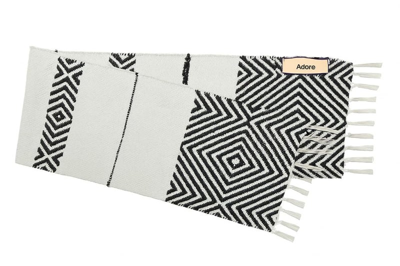STONEMUNK Cotton Table Runner 13'' x 72'' Eco-Friendly Hand-Made Cotton Runner for Parties, Dining Table, Wedding, Boho Runner - (Black - T.R (Diamond)) - Image 4