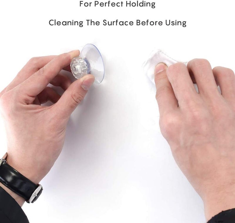 دلفينو Clear Suction Cups without Hooks Plastic Sucker Pads without Hooks Plastic Suction Cups for Fairy Lights Strong Adhesive Force Hanging Decoration Suitable for Window Glass Bathroom Kitchen - Image 4