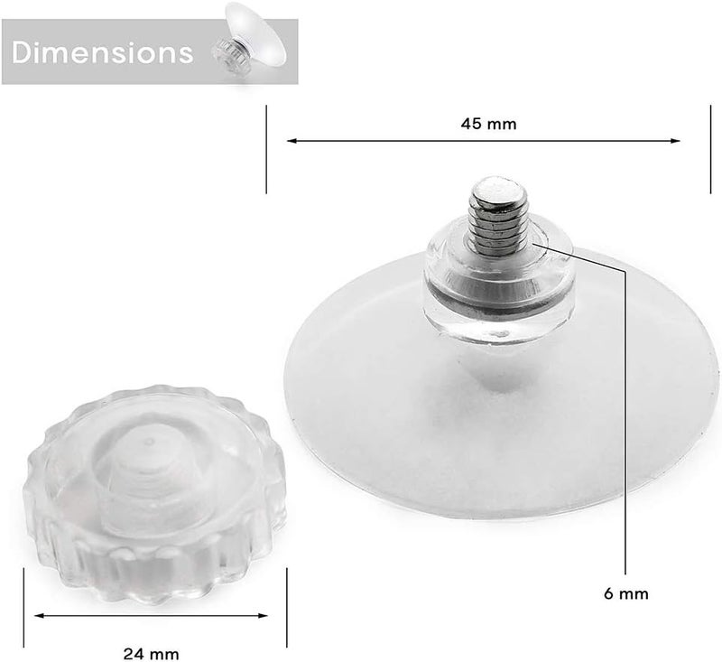 دلفينو Clear Suction Cups without Hooks Plastic Sucker Pads without Hooks Plastic Suction Cups for Fairy Lights Strong Adhesive Force Hanging Decoration Suitable for Window Glass Bathroom Kitchen - Image 2