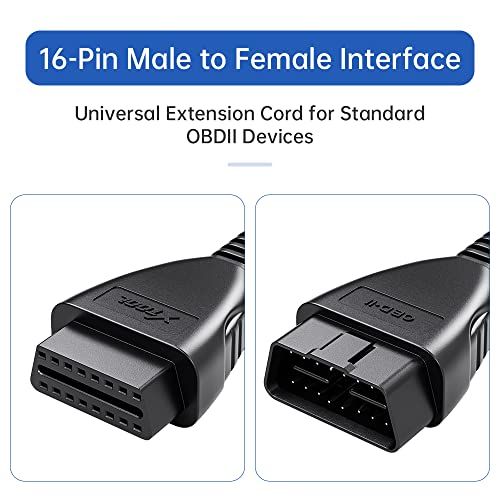 XTOOL XTOOL OBDII Extension Cable, 1.64ft 16 Pin Male to Female Cable, Universal Extension Cord A30/A30D/A30M, D7, D8, D8BT, D9, D9 Pro, IP616, IP819, IP508, IP508S, IP608 Diagnostic Scanner - Image 3