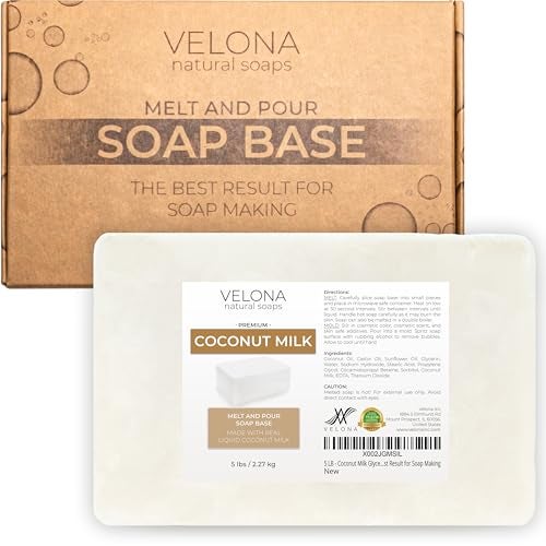 velona 5 LB - COCONUT MILK Glycerin Soap Base SLS/SLES Free | Melt and Pour | Natural Bar for The Best Result for Soap Making - Image 1