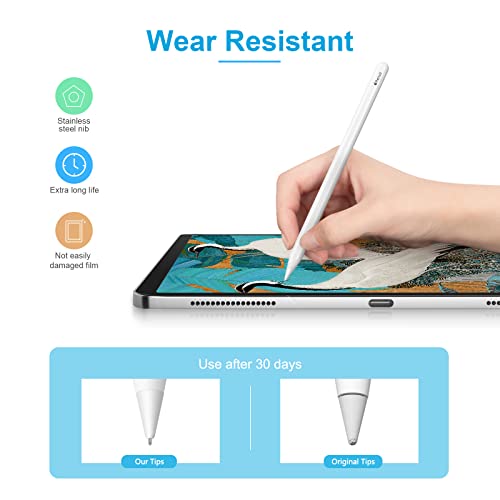 Digiroot Upgraded Replacement Tip for Apple Pencil Pro/1st/2nd Gen/USB-C&Logitech Crayon, 0.72mm No Wear Out Fine Point Precise Control Pen Like Nibs for iPad Pro/Air/Mini Pencil-2 Pack - Image 4