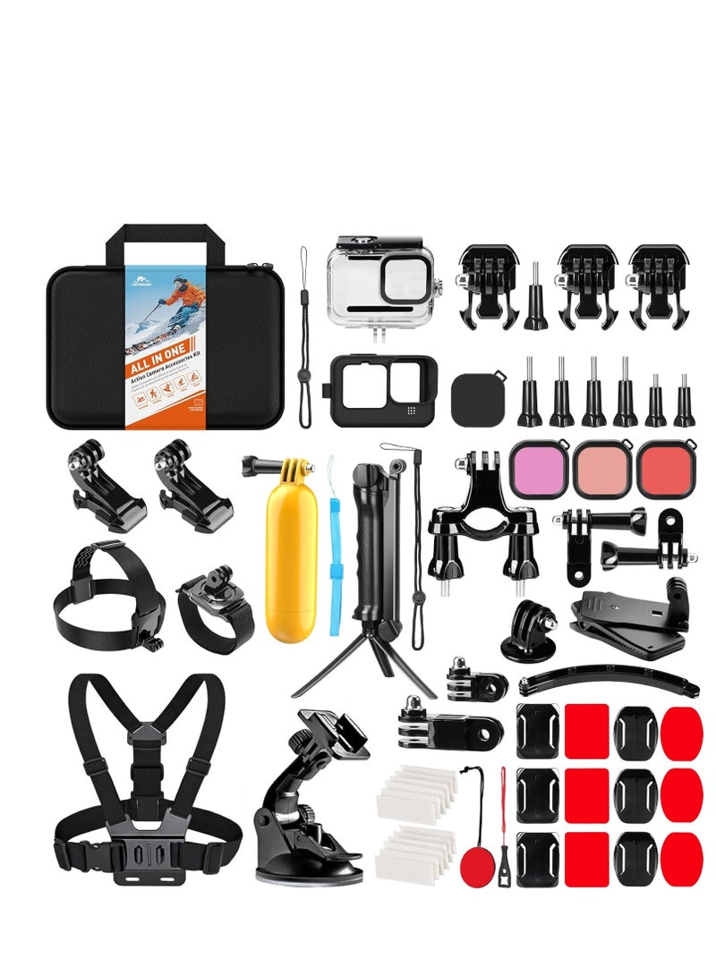 GoPro Accessory Kit GoPro Hero12/11/10/10/9 Action Camera Accessories 61-in-1 Kit with Large Storage Bag - Image 1