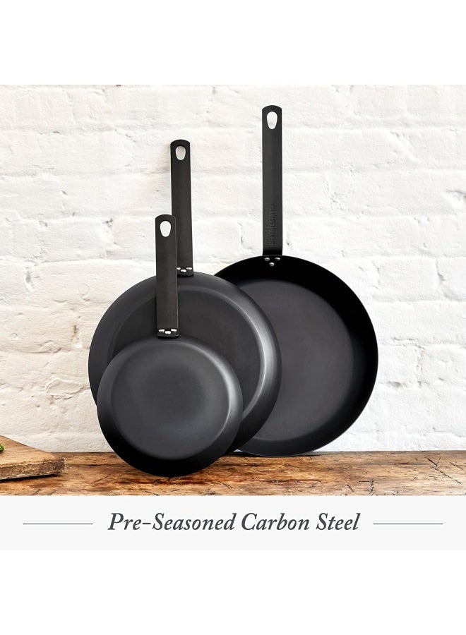 Merten & Storck Merten  Storck PreSeasoned Carbon Steel 8 Frying Pan Skillet Fast Heating Naturally Nonstick Induction  Oven Safe HighHeat  Open Flame Compatible Perfect for Searing Grilling  Camping  - Image 2