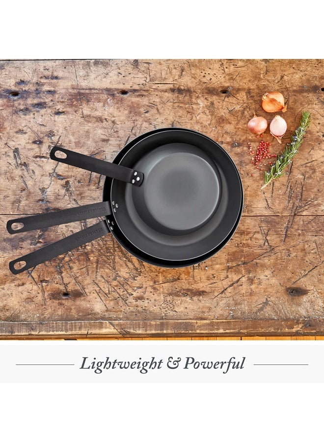 Merten & Storck Merten  Storck PreSeasoned Carbon Steel 8 Frying Pan Skillet Fast Heating Naturally Nonstick Induction  Oven Safe HighHeat  Open Flame Compatible Perfect for Searing Grilling  Camping  - Image 5