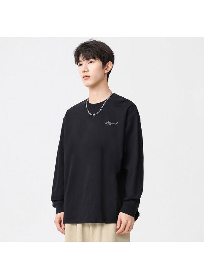 Swamp Area Cotton Long Sleeve T-Shirt Men And Women Spring Autumn American High Street Loose Casual Couple Top Sw08 Black M - Image 4