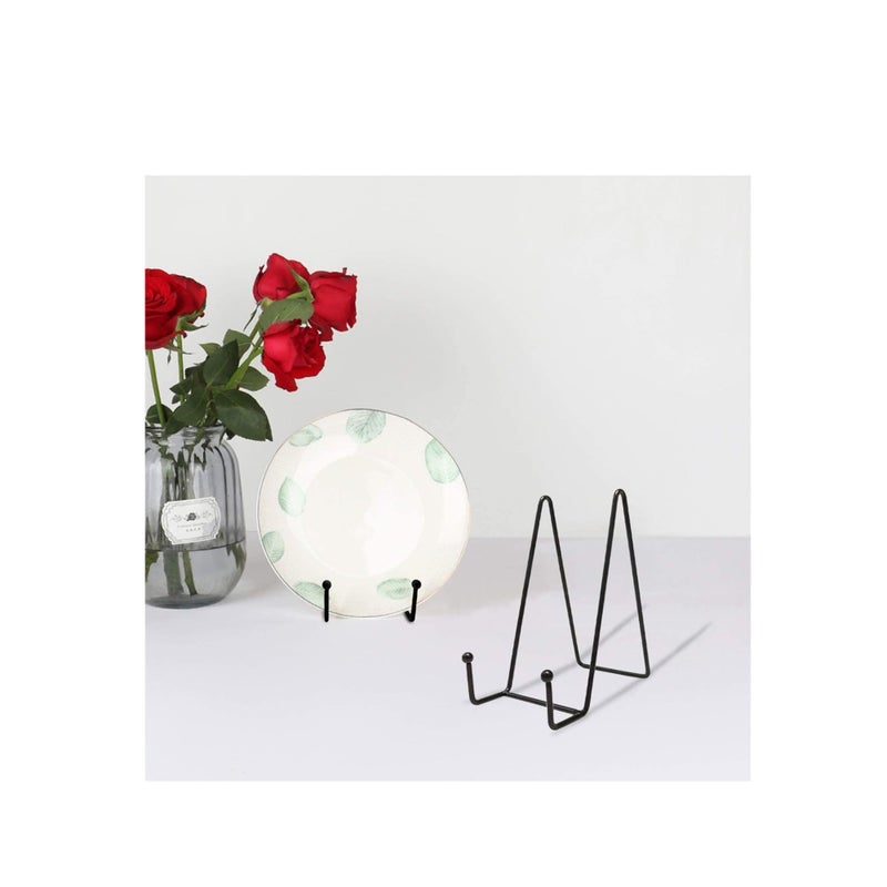 SOLARAE حاملات الأطباق للعرض 3 بوصة حامل الأطباق للعرض + حامل إطار معدني للصورة، طبق زينة، كتاب، حامل صور (عبوة 2) - Image 2