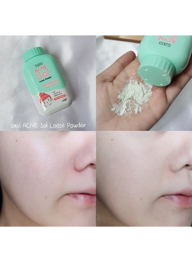 BANCO SOL Acne Loose Powder X2, Controls Shine for Oily Face with Sebum Control, Flawless Long-Lasting, Face Powder Makeup & Finishing Powder for All Skin Tones, Mattifying Finish and Translucent, 100 G.  - Image 1
