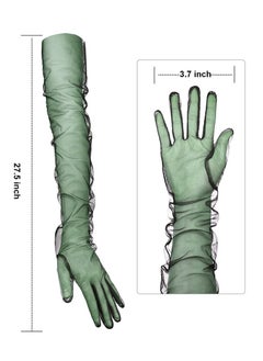 Excefore Ladies Tulle Gloves Women's long Wedding Bridal Long Opera Party Evening 27inch Elbow Length Sheer for Dinner Parties  - Image 5