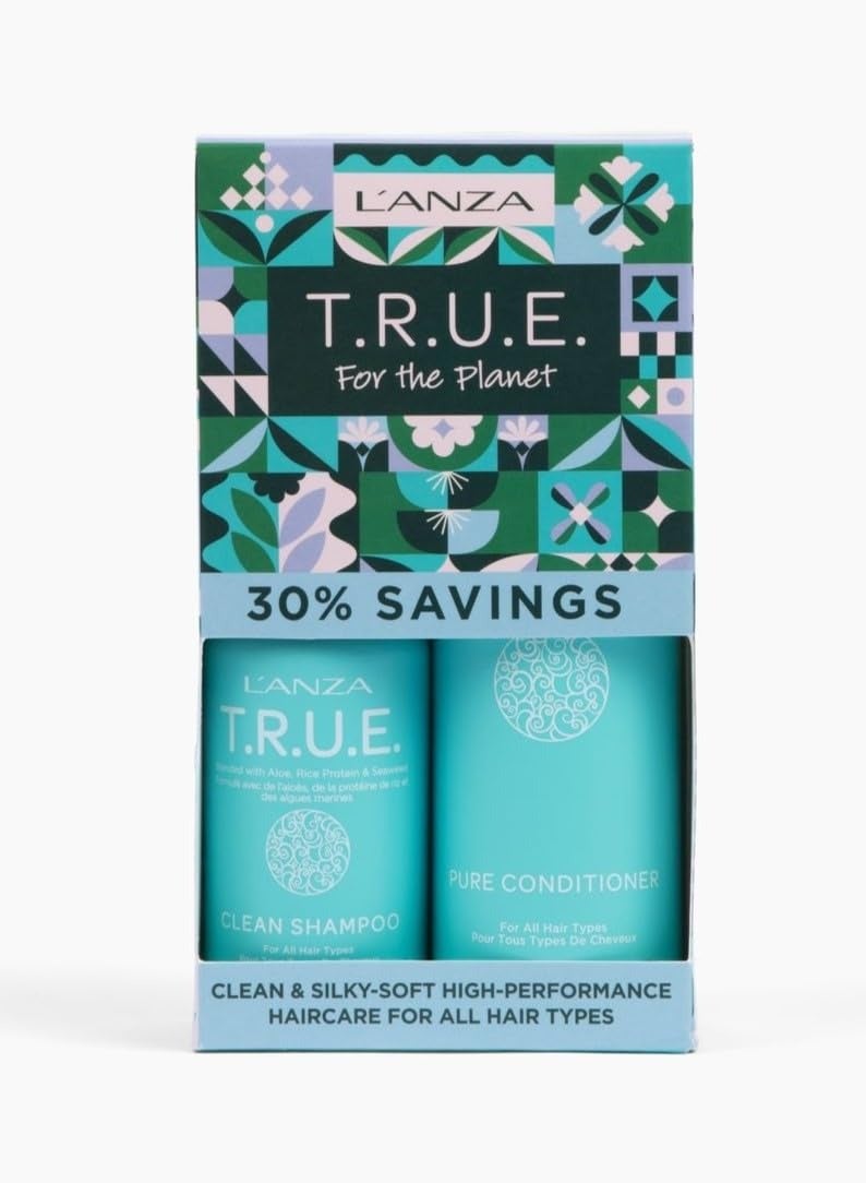 L'ANZA T.R.U.E. Duo Hair Kit, Clean Shampoo & Pure Conditioner, Anti Frizz, Fragrance & Paraben Free, Vegan & Cruelty Free Shampoo and Conditioner Set, Luxury Hair Care Kit in a Gift Box (2/8 Fl Oz) - Image 1