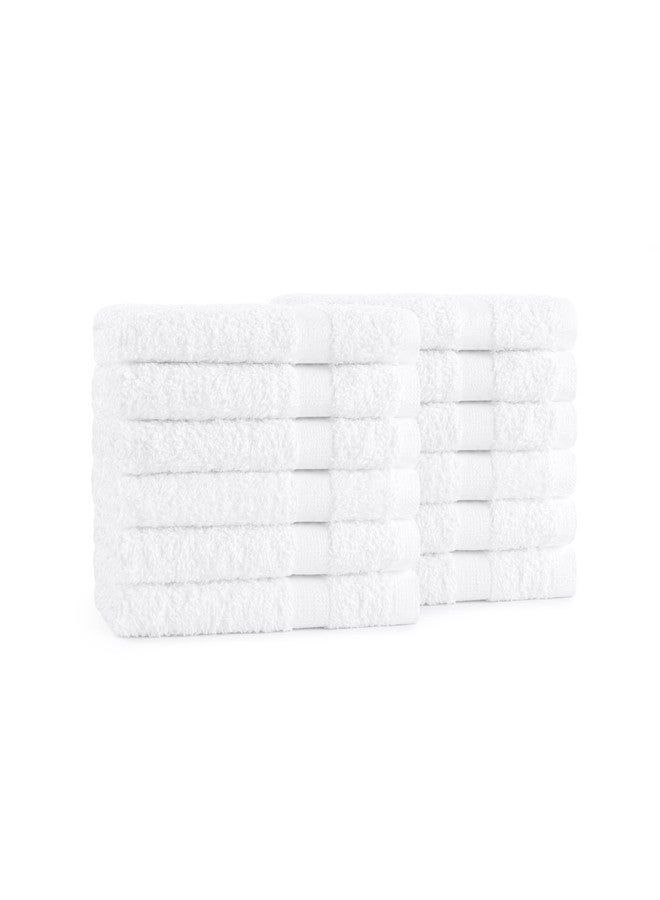 Arkwright, LLC Arkwright Admiral Spa Wash Cloths Bulk - Pack of 12 - Lightweight Absorbent Bathroom Washcloths, Quick Dry Cotton, Perfect for Home, Resort, Spa, and Shower, 12 x 12 in, White - Image 1