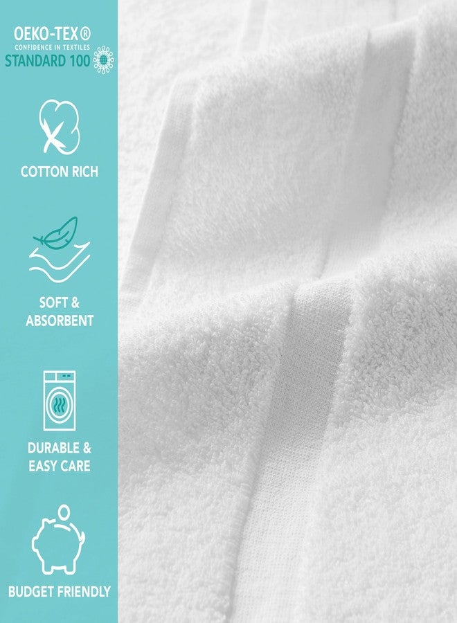 Arkwright, LLC Arkwright Admiral Spa Wash Cloths Bulk - Pack of 12 - Lightweight Absorbent Bathroom Washcloths, Quick Dry Cotton, Perfect for Home, Resort, Spa, and Shower, 12 x 12 in, White - Image 4