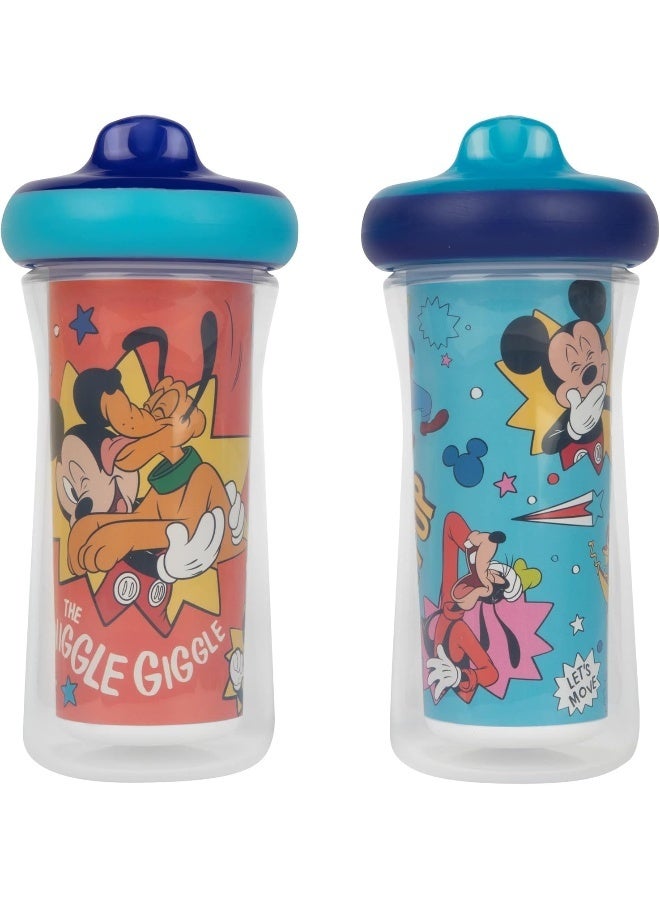 The First Years Disney Mickey Mouse Kids Insulated Sippy Cups - Dishwasher Safe Spill Proof Toddler Cups - Ages 12 Months and Up - 9 Ounces - 2 Count - Image 1