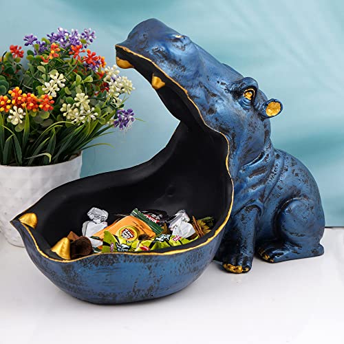 ZART Angry Hippopotamus Mouth Open Face Sculpture Hippo Showpiece for Home Decor Showpiece or Best for Put Any Type Products E.g Mobile Phone,Watches, Key etc (Multicolor) - Image 1