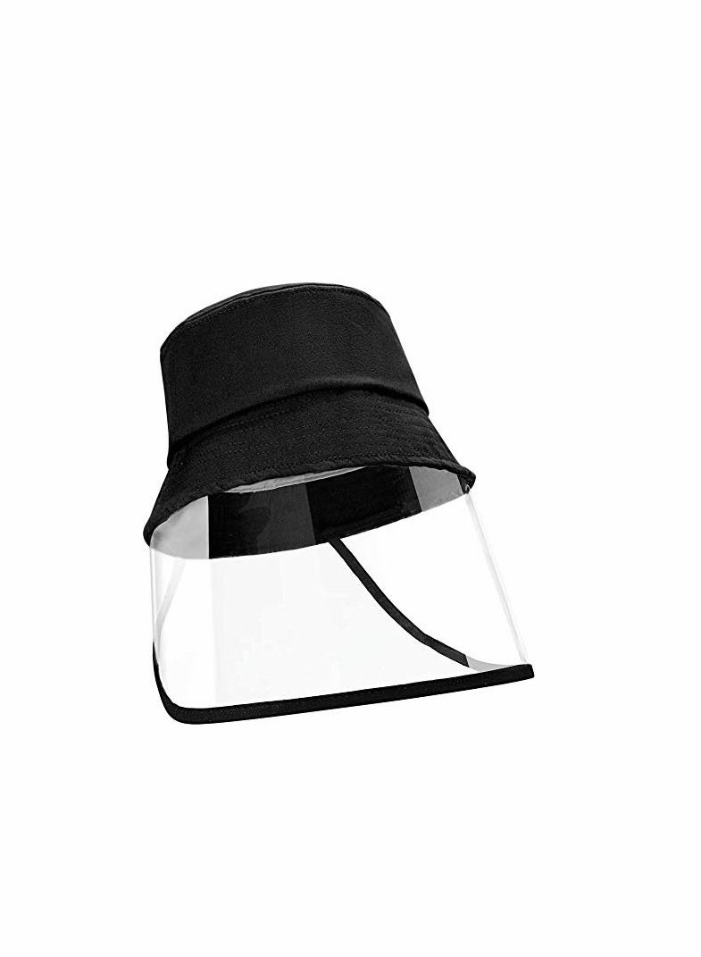 NIBEMINENT Anti Spitting Dustproof Kids Adults Transparent Face Shield Fisherman Bucket Hat - Image 1