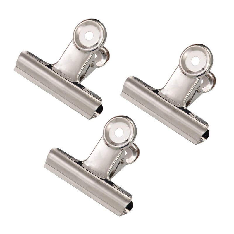 Coideal Silver Metal Hinge Clips - 20 Pack 2 Inch Large Bull Binder Paper Clips Clamp for Office Pictures Photos, Kitchen Food Bags (50mm) - Image 1