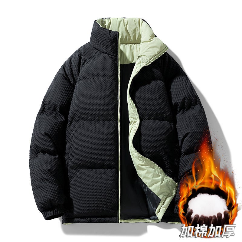 Feishun 2024 Collar Particle Cotton-Padded Jacket Men And Women Winter Windproof Fleece-Lined Padded Cotton-Padded Clothes A Generation Of Hair - Image 2