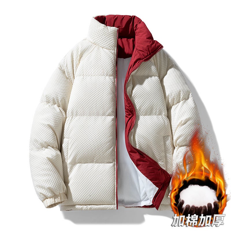 Feishun 2024 Collar Particle Cotton-Padded Jacket Men And Women Winter Windproof Fleece-Lined Padded Cotton-Padded Clothes A Generation Of Hair - Image 3
