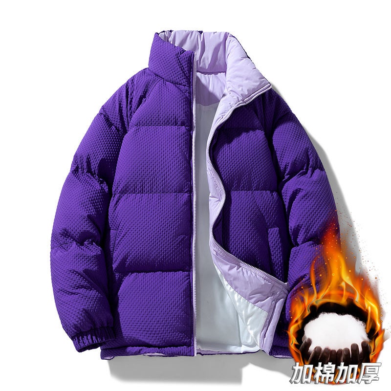Feishun 2024 Collar Particle Cotton-Padded Jacket Men And Women Winter Windproof Fleece-Lined Padded Cotton-Padded Clothes A Generation Of Hair - Image 4