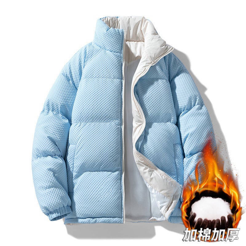 Feishun 2024 Collar Particle Cotton-Padded Jacket Men And Women Winter Windproof Fleece-Lined Padded Cotton-Padded Clothes A Generation Of Hair - Image 1