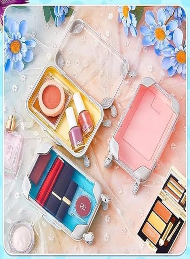 FIRAWER Plastic Mini Eyelash Luggage Case, Mini Trolley Suitcase Candy Box for Lashes and Candy Doll Travel Set, Eyelash Storage Box Holder Organizer for Women Girls for Travel - Image 3