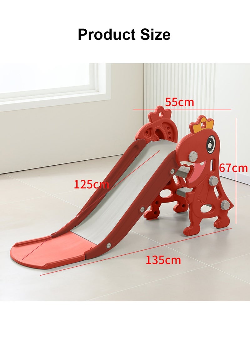 ما بيبي زحليقة أطفال قابلة للطي، زحليقة ترفيهية مستقلة، سهلة التجميع، مجموعة ألعاب تسلق للأطفال مناسبة للترفيه الداخلي والخارجي للأطفال مع حامل كرة السلة - Image 4