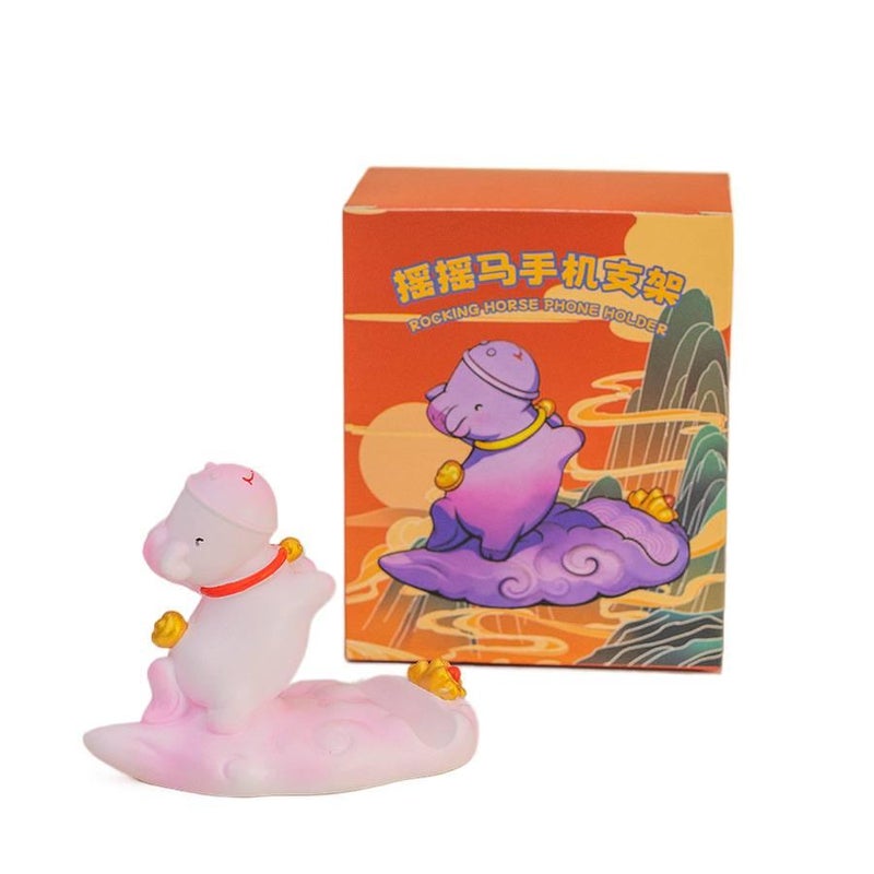 Phone Holder Rocking Horse Desk Decoration for Fits Most Smartphones Pink for School Days - Image 1
