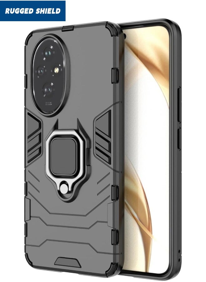 RUGGED SHIELD Honor 200 5G Case, Built-in 360° Rotate Ring Kickstand, Military Grade Shockproof Case, Heavy Duty Shockproof Protective Case Cover for Honor 200 5G 6.7 inch, Black  - Image 1