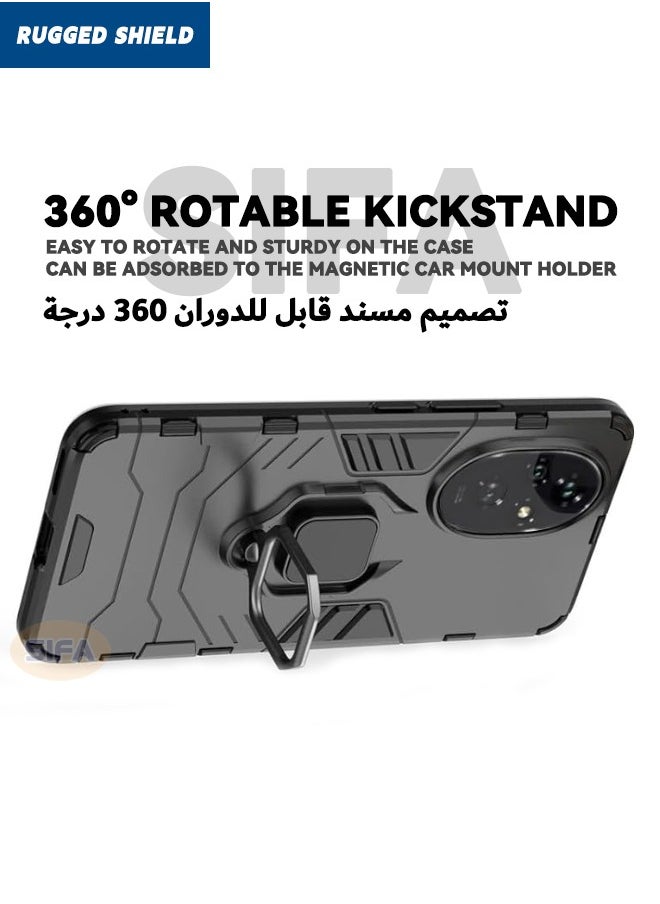 RUGGED SHIELD Honor 200 5G Case, Built-in 360° Rotate Ring Kickstand, Military Grade Shockproof Case, Heavy Duty Shockproof Protective Case Cover for Honor 200 5G 6.7 inch, Black  - Image 4