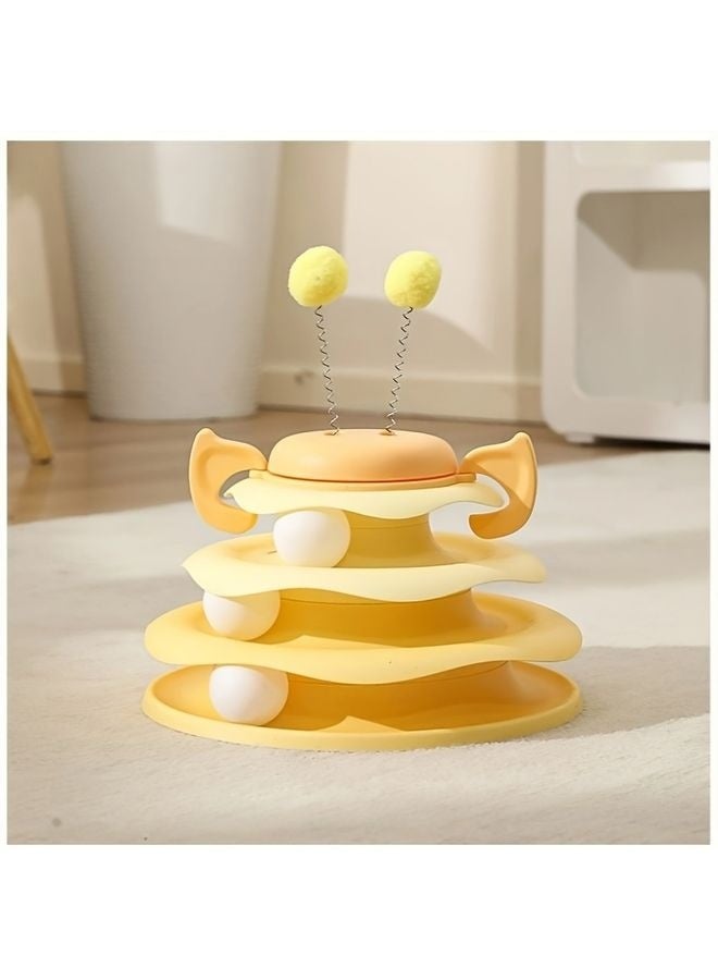 MOWKIT Bee Amusement Disc Ice Cream Cat Teasing Device, a Self-Entertaining Toy for Cats (Accessories Include Ears of Varying Lengths, Ears Are Sent Randomly), Without Battery - Image 5