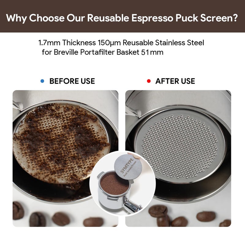 symtype Espresso Accessories Kit 51mm Tamper: Espresso Tamper Set, Coffee Tamper Espresso Tools with WDT Tool, Puck Screen, Dosing Funnel | Espresso Kit Espresso Machine Accessories Fit 51mm Portafilters - Image 4
