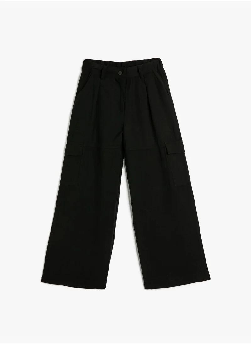 كوتون Cargo Trousers Pockets Wide Leg