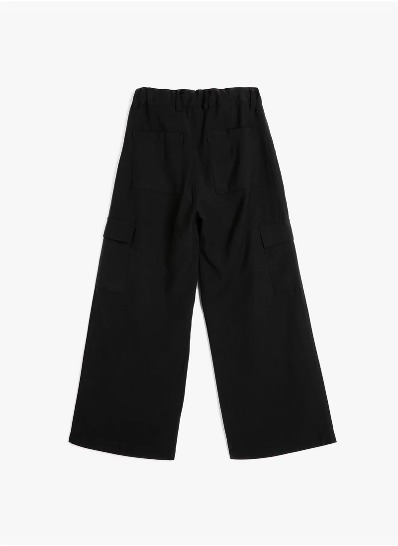 كوتون Cargo Trousers Pockets Wide Leg