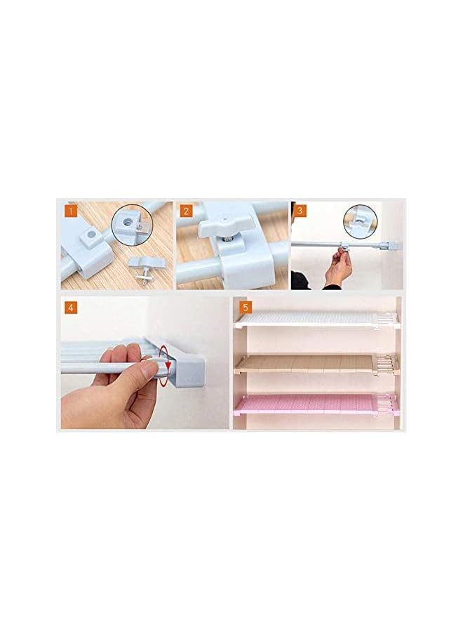 Zaboon Closet Storage Shelf Cabinet Stretchable Layered Partition Rack Layered Telescopic Baffle Nailfree Shelf5080Cm - Image 2