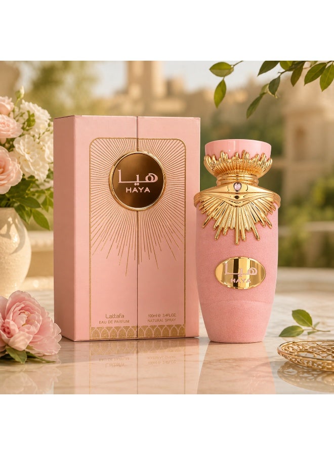 Lattafa Haya Eau de Parfum 100ml – Long Lasting Floral Fruity Arabic Perfume for Men & Women - Image 2
