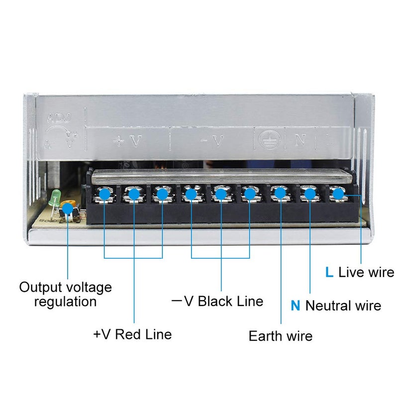 inShareplus 24V 16.5A 400W Universal Regulated Switching Power Supply, 100-240V AC to DC 24 Volt LED Driver, Converter, Transformer, Adapter for LED Strip Light, CCTV, Computer Project, 3D Printer etc - Image 5