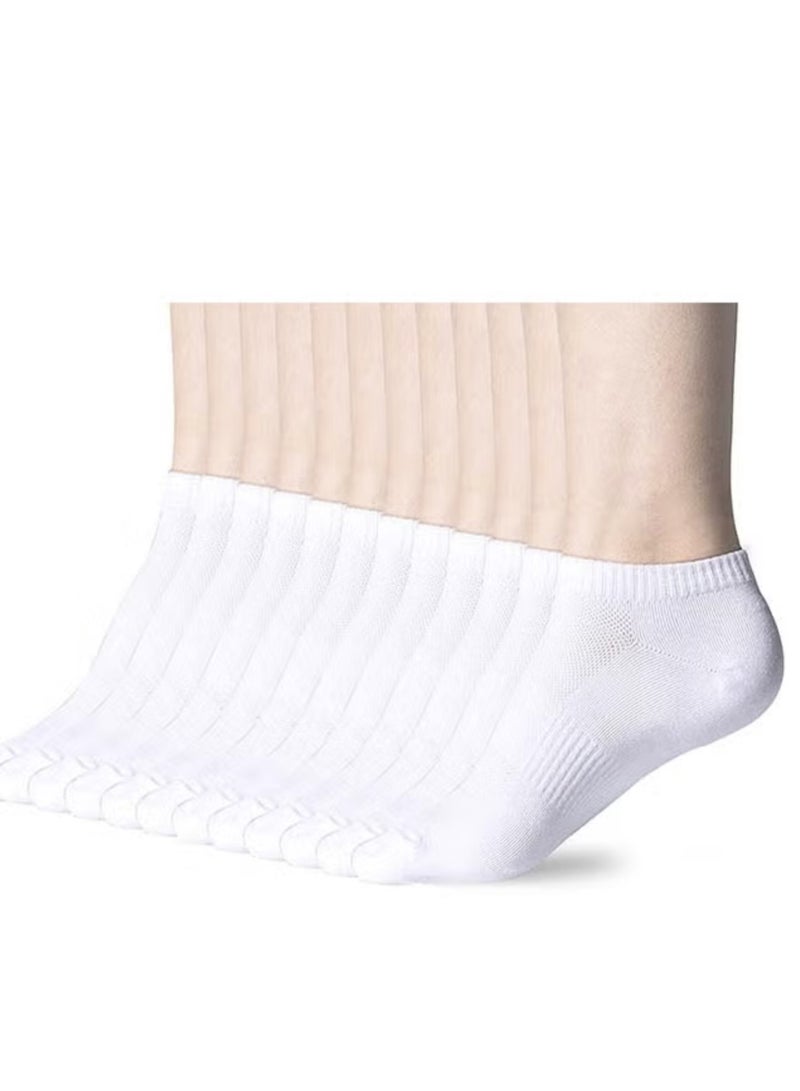 12 Pairs Of Ankle Socks Soft For Men And Women White - Image 1